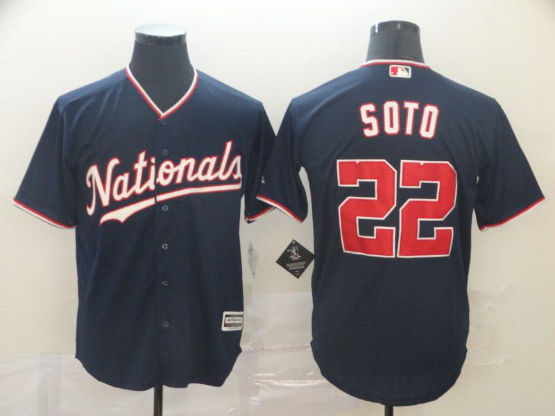 Men Washington Nationals 22 Soto Blue Game MLB Jerseys1